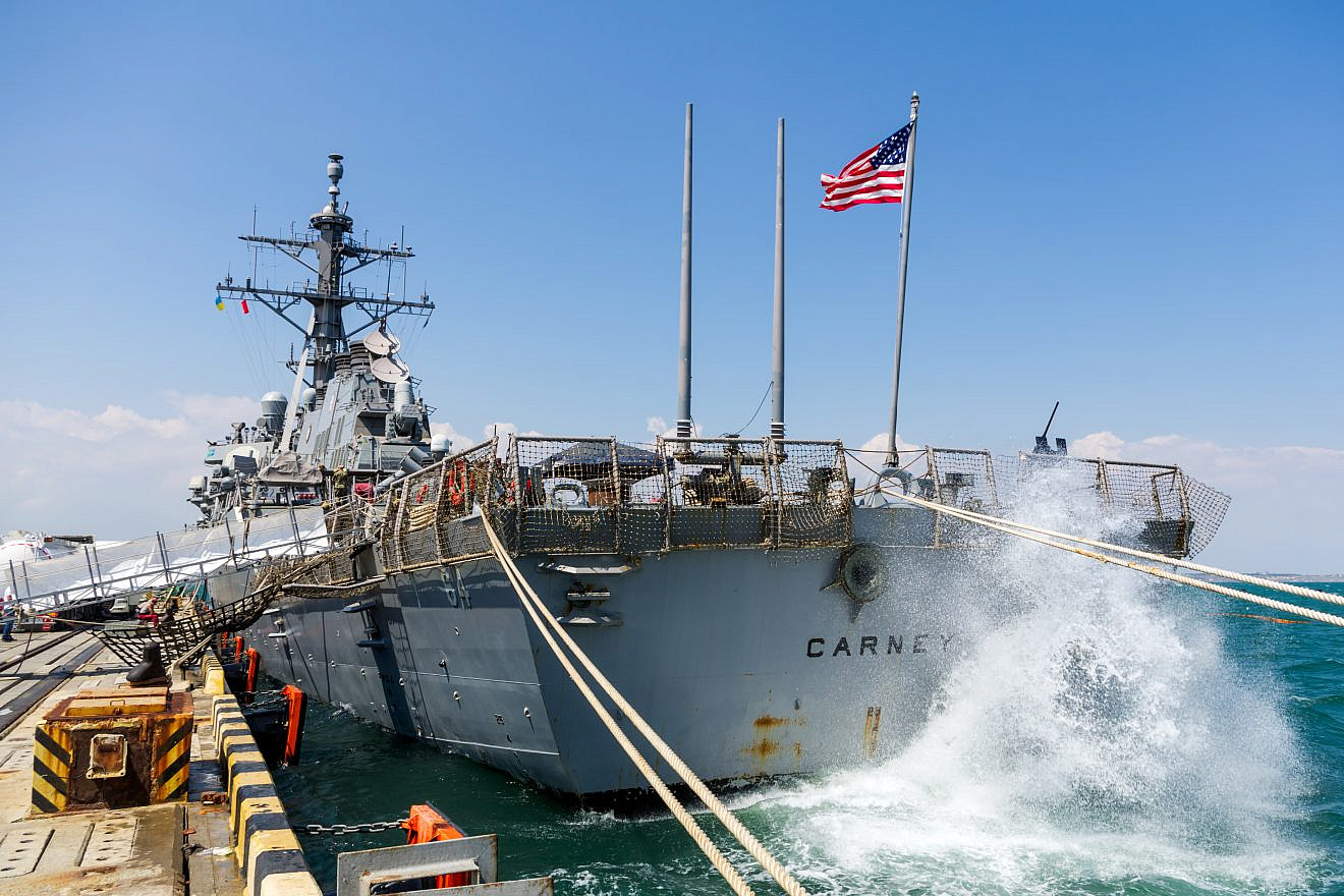 The USS Carney destroyer in Odessa Port during the Sea Breeze international exercise, July 5, 2019. Photo by Volodymyr Vorobiov/Shutterstock.