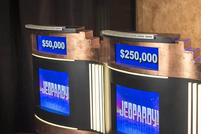 "Jeopardy!" podiums on Dec. 28, 2015 in Culver City. Credit: Ryan J. Thompson/Shutterstock.