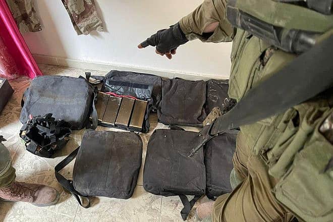 Hamas weapons seized by Israeli soldiers on Dec. 23. Credit: IDF Spokesperson's Unit.
