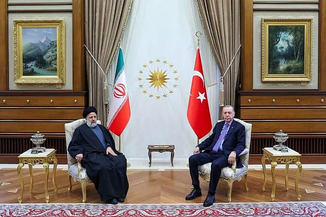 Iranian President Ebrahim Raisi (left) during talks with Turkish President Recep Tayyip Erdoğan at the Presidential Complex in Ankara, Turkey, Jan. 24, 2024. Credit: IRNA.
