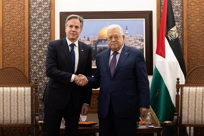 U.S. Secretary of State Antony Blinken meets with Palestinian leader Mahmoud Abbas in Ramallah, Nov. 5, 2023. Photo by Chuck Kennedy/U.S. State Department.