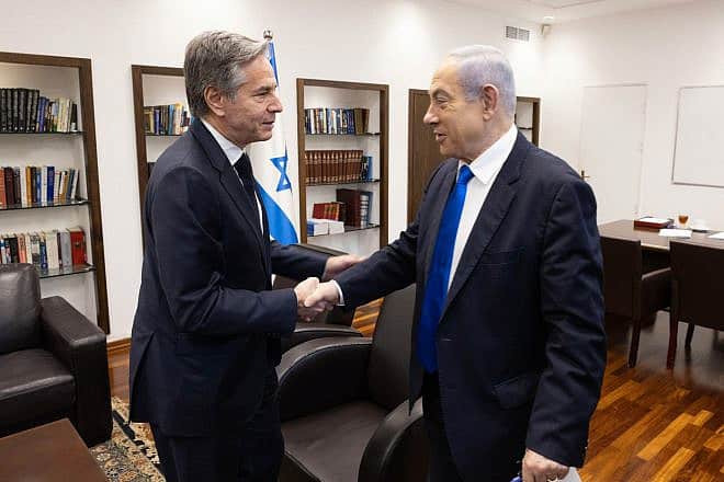 Israeli Prime Minister Benyamin Netanyahu meets in Tel Aviv with U.S. Secretary of State Antony Blinken on Jan. 9, 2024. Credit: Chuck Kennedy/U.S. State Department.