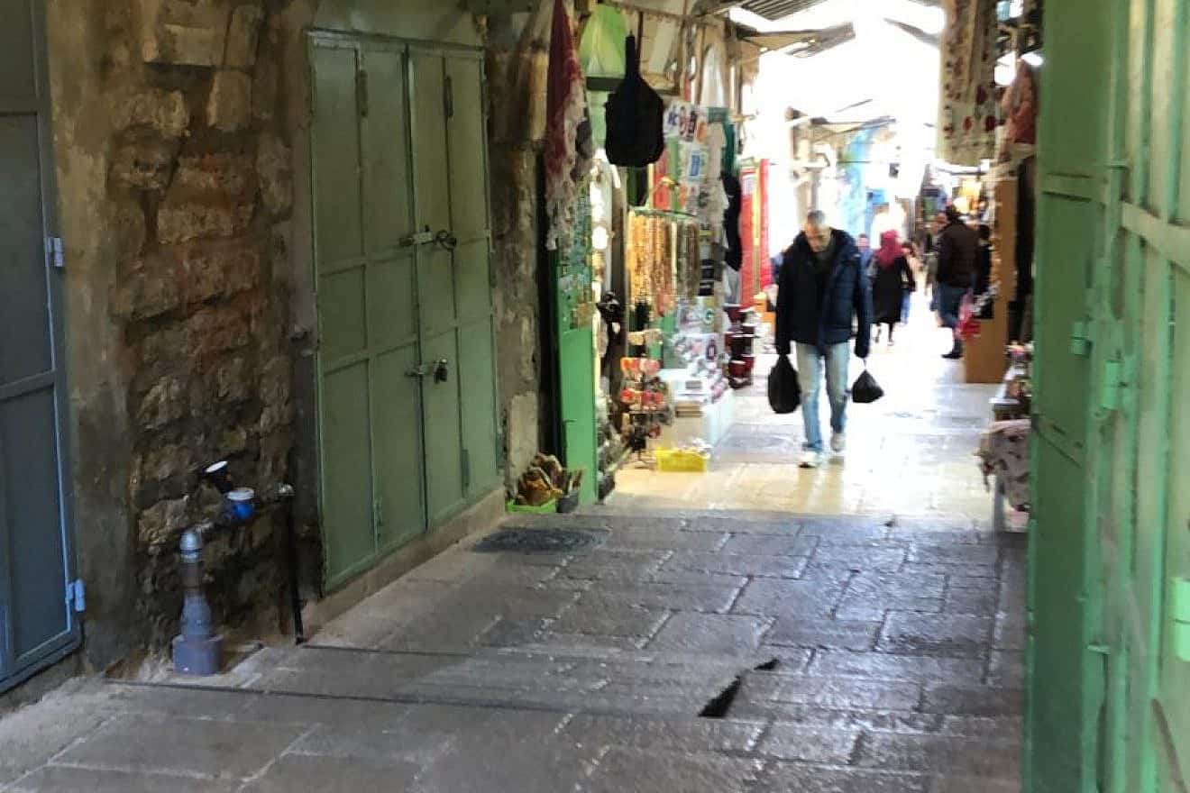 Arab shops closed in eastern Jerusalem in protest of Israel's targeted killing of senior Hamas leader Saleh al-Arouri, Jan 3, 2024. Credit: Aryeh King.