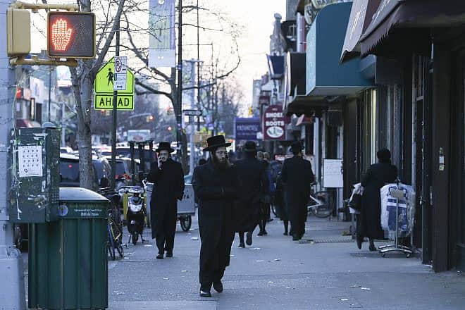 Street view in the Borough Park neighborhood of Brooklyn, N.Y., on Jan. 1, 2014. Photo by Nati Shohat/Flash 90.