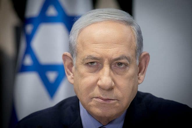 Prime Minister Benjamin Netanyahu leads a Cabinet meeting at the Kirya military headquarters in Tel Aviv, Dec. 31, 2023. Photo by Miriam Alster/Flash90.