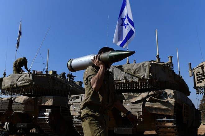 IDF Armored Corps forces at a staging area near the southern Israeli border with the Gaza Strip, Jan. 1, 2024. Photo by Tomer Neuberg/Flash90.