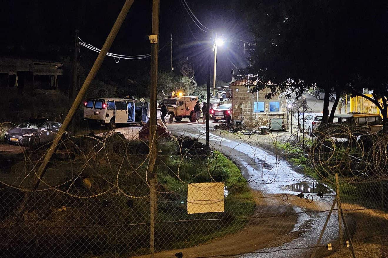 An Israel Defense Forces soldier was shot and moderately wounded during the infiltration by three Palestinian terrorists of the Jewish community of Adora, located in Judea, Jan. 12, 2024. Credit: TPS.