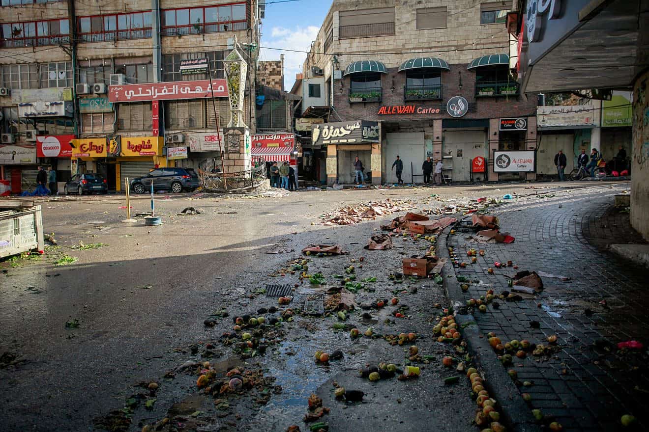 Jenin has seen intense fighting against the Israel Defense Forces who play a part in security measures; here, the aftermath of a counter-terrorism raid by the Israeli army, in the West Bank city of Jenin, Dec. 13, 2023. Photo by Nasser Ishtayeh/Flash90.