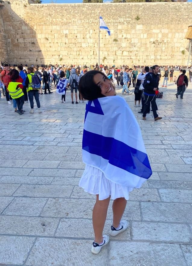 Lia Dolev at the Western Wall in Jerusalem