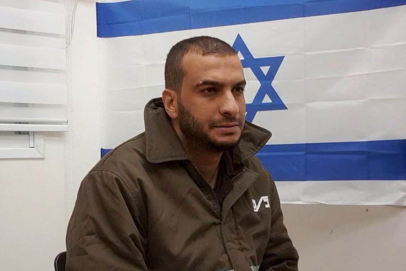 Palestinian Islamic Jihad commander Bassel Mahdi is interrogated in Israel following his arrest in the Gaza Strip by Israeli forces on Dec. 20, 2023. Credit: Israel Defense Forces.