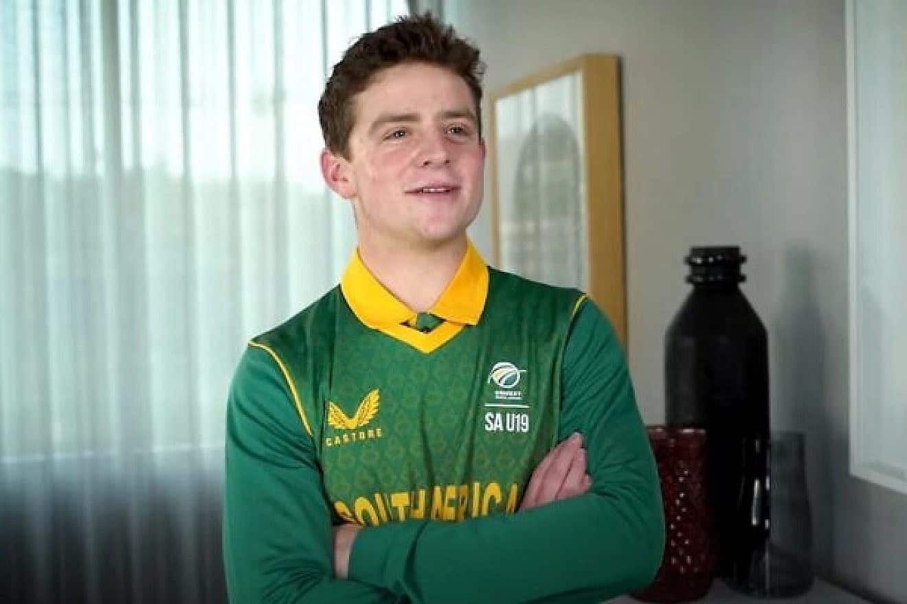 South Africa’s Under-19 team stripped Jewish cricketer David Teeger of his captaincy on Jan. 12, 2024. Credit: Courtesy.