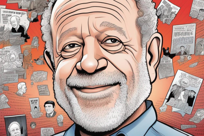 A caricature of former U.S. Secretary of Labor Robert Reich. Image: Stable Diffusion