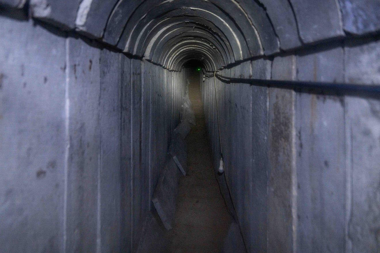 Underground infrastructure in the Gaza Strip built by the Hamas terror organization exposed by the Israel Defense Forces, Jan. 29, 2024. Credit: IDF.