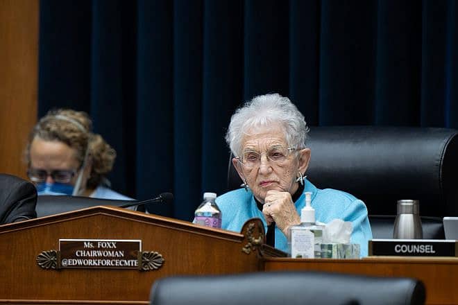 Rep. Virginia Foxx (R-N.C.), chair of the House Committee on Education and Labor, during a hearing about antisemitism on campus with the presidents of Harvard, Penn and MIT on Dec. 5, 2023. Credit: House Committee on Education and Labor.