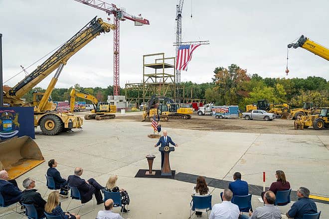 U.S. President Joe Biden delivers remarks on his Build Back Better agenda on Oct. 5, 2021 at the Operating Engineers Training Facility in Howell, Mich. Credit: White House.