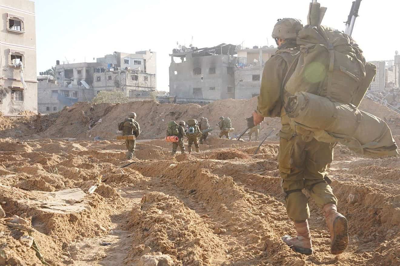 Israeli forces on patrol in the Gaza Strip, Feb. 6, 2024. Credit: IDF.