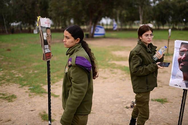 Israeli soldiers visit the site of the Supernova music festival massacre near Kibbutz Re'im, Dec. 25, 2023. Photo by Tomer Neuberg/Flash90.