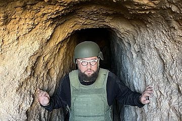 U.S. citizen Gabriel Boxer in a Hamas terror tunnel in the Gaza Strip in February 2024. Credit: Courtesy.