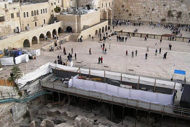 The archaeological site at the Western Wall Plaza. Credit: Israel Antiquities Authority.