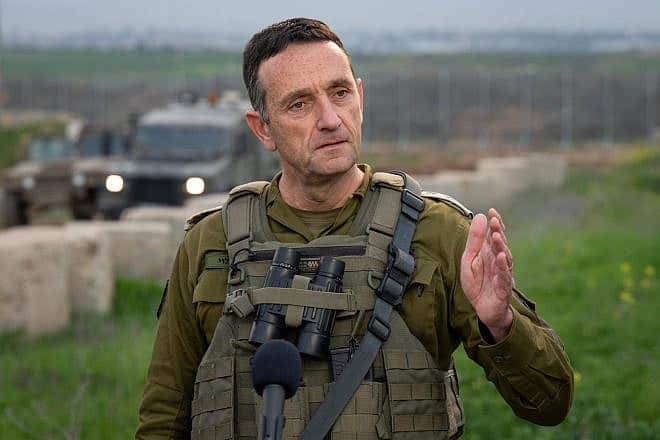 IDF Chief of Staff Lt. Gen. Herzi Halevi speaks to troops at the Gaza border, Feb. 13, 2024. Credit: IDF.