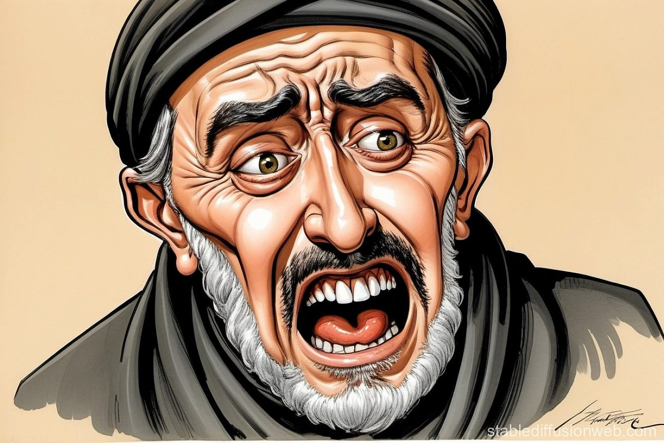 A caricature of an upset terrorist. Source: Stable Diffusion