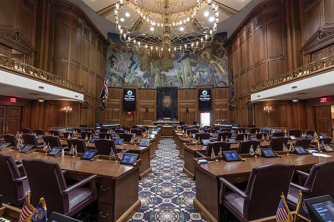 The Indiana House of Representatives chambers in Indianapolis in March 2022. Credit: Jonathan Weiss/Shutterstock.