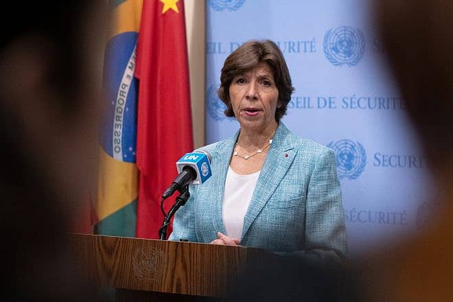 Catherine Colonna, French minister of foreign affairs, at a press event at U.N. Headquarters on Sept. 22, 2022. Credit: Lev Radin/Shutterstock.