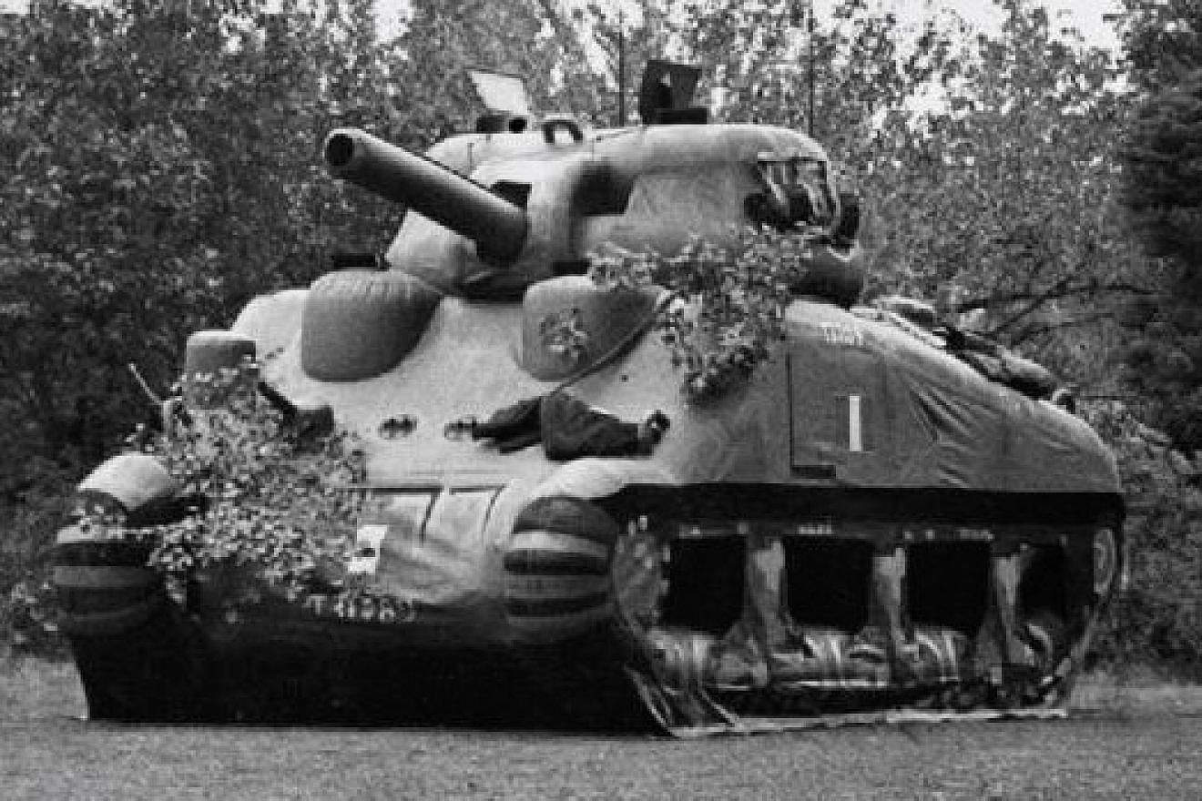 An inflatable “dummy” M4 Sherman tank used during World War II. Credit: U.S. Army via Wikimedia Commons.