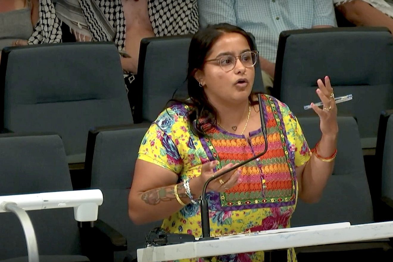 Riddhi Patel speaks during a Bakersfield, Calif. city council meeting on April 10, 2024, during which she was escorted out after she said she would murder council members. Source: YouTube/City of Bakersfield, Calif.