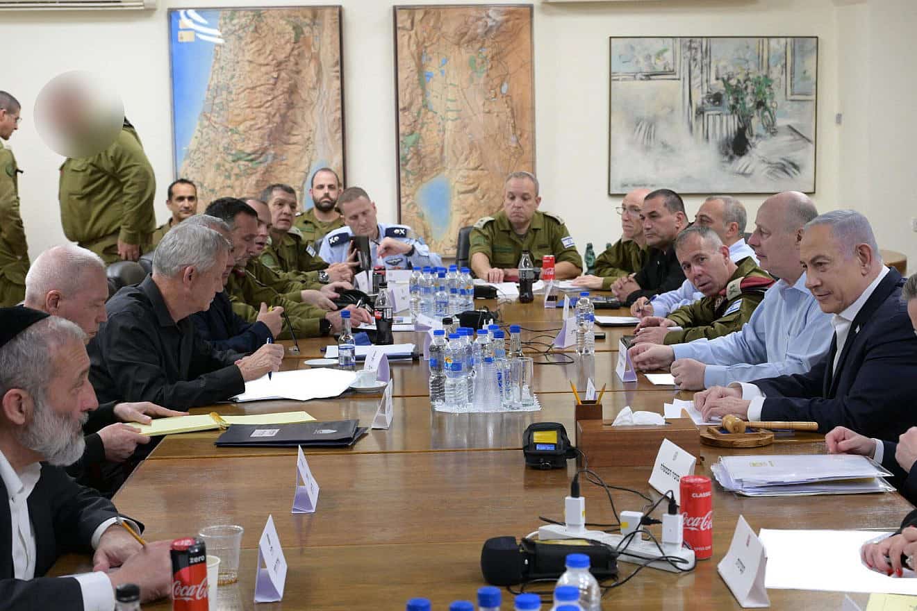 Israel's War Cabinet meets in Tel Aviv a day after the first-ever direct Iranian attack on the Jewish state, Tel Aviv, April 14, 2024. Photo by Amos Ben Gershom/GPO.