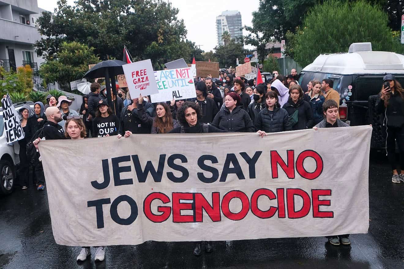 Protesters in Los Angeles, many of them Jewish, participate in a rally to demand an immediate ceasefire in the war between Israel and Hamas in Gaza, as well as an end to U.S. military aid to Israel, Nov. 15, 2023. Credit: Ringo Chiu/Shutterstock.