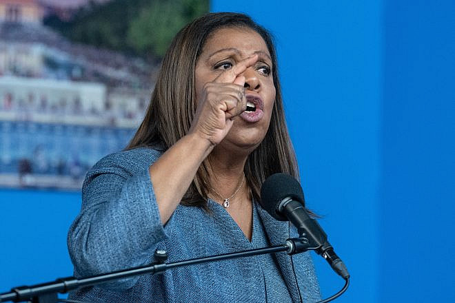 New York Attorney General Letitia James speaks during an MLK Day public policy forum at NAN Headquarters in New York on Jan. 15, 2024. Credit: Lev Radin/Shutterstock.