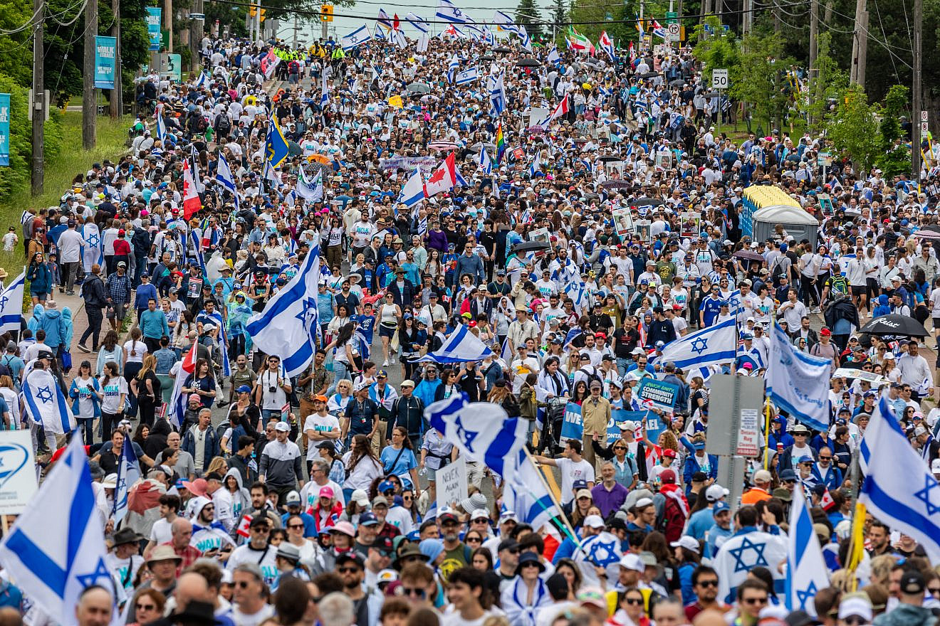 An estimated 50,000 people attend a pro-Israel rally in Toronto, Canada, on June 9, 2024. Photo by Doron Horowitz/Flash90.