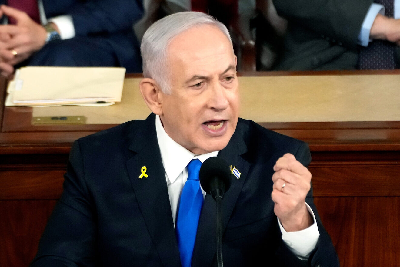 Israeli Prime Minister Benjamin Netanyahu addresses a joint meeting of Congress in the chamber of the House of Representatives at the U.S. Capitol on July 24, 2024 in Washington, DC. Photo by Kent Nishimura/Getty Images.